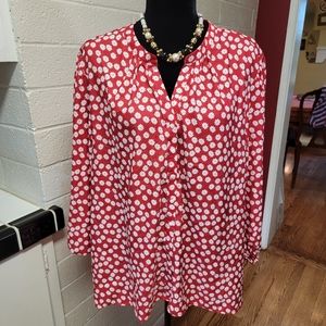 Tendency Red And White Floral Top